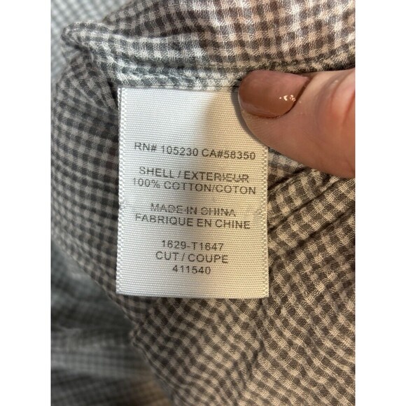 Joie Cherina Button Down Grey White Gingham Size Small Lightweight Pockets - Picture 4 of 11